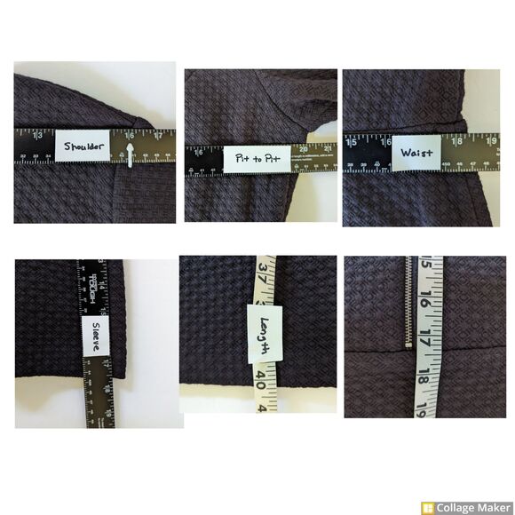 J. Peterman Women's Size 14 Black Sheath Dress 3/4 Sleeves Front Zip Textured - Picture 10 of 10